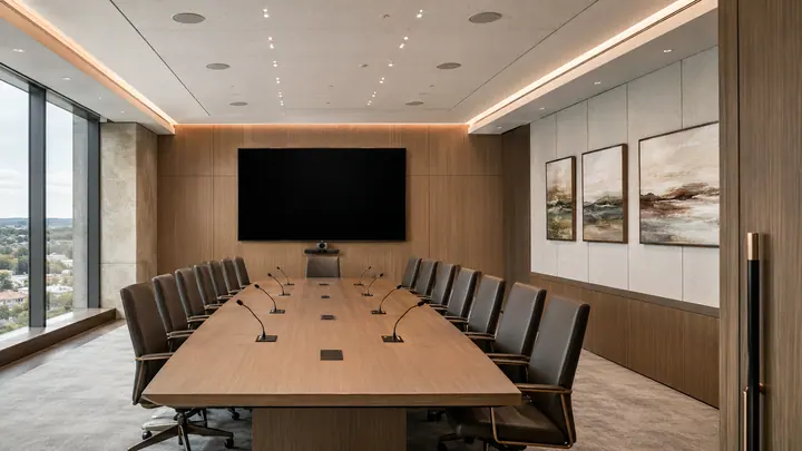 Conference Room Display On, Corporate workplace artwork concept study