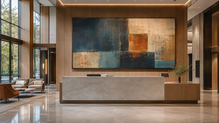 Reception Focal Artwork, Corporate workplace artwork concept study