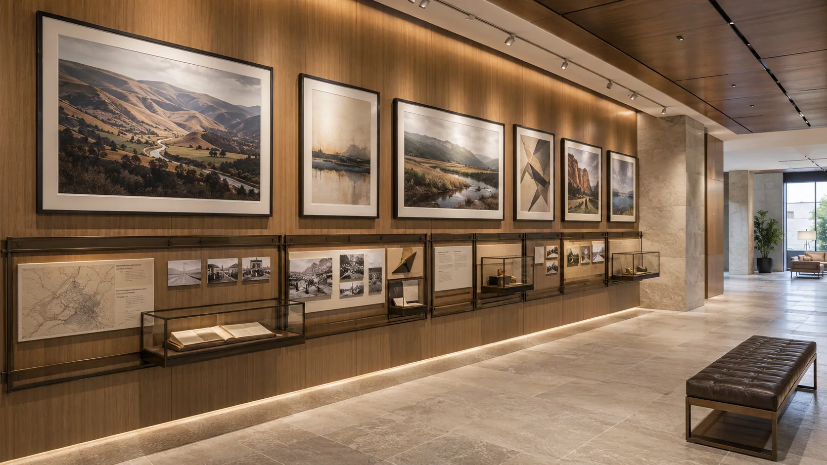 Corporate brand translation board showing artwork, material and workplace applications