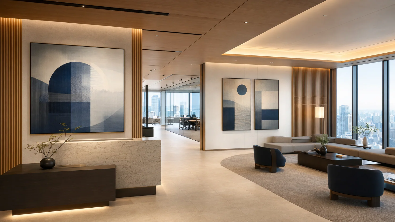 Local office artwork adaptation in an open workplace