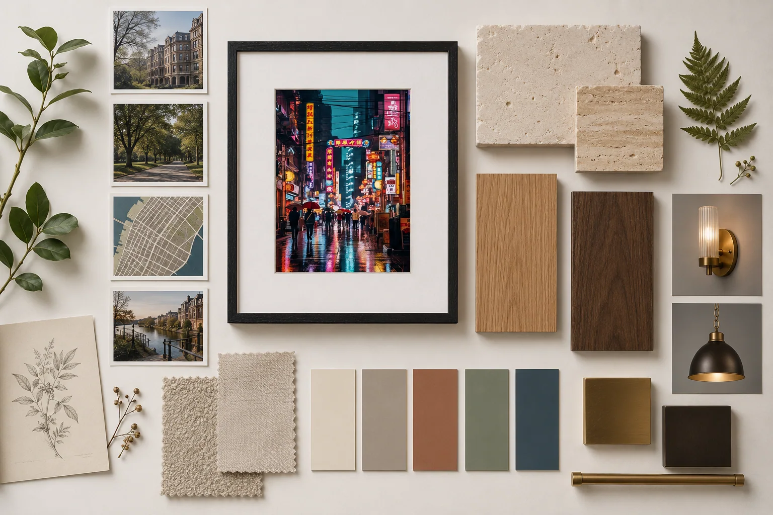 Sample neighborhood storytelling and material board