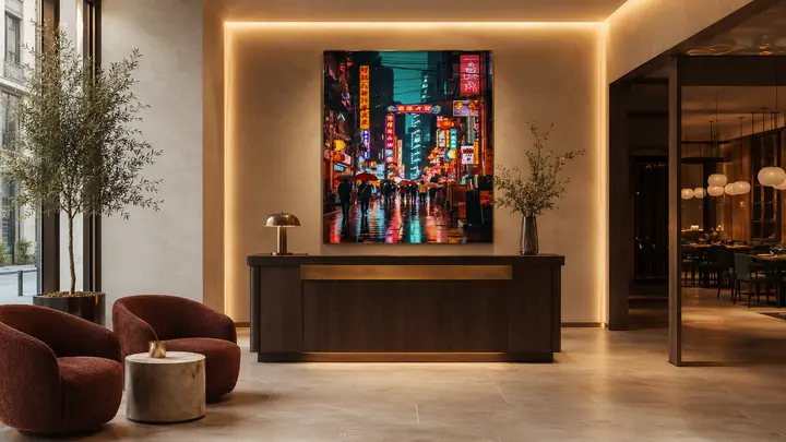 Host Stand Feature Artwork showing a coordinated artwork application