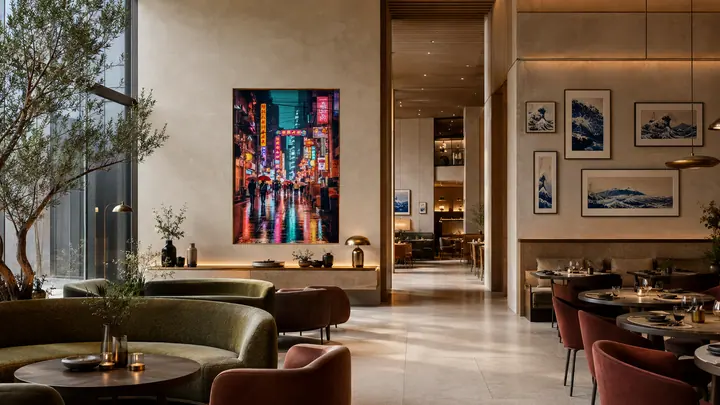 Restaurant Arrival Statement showing a coordinated artwork application