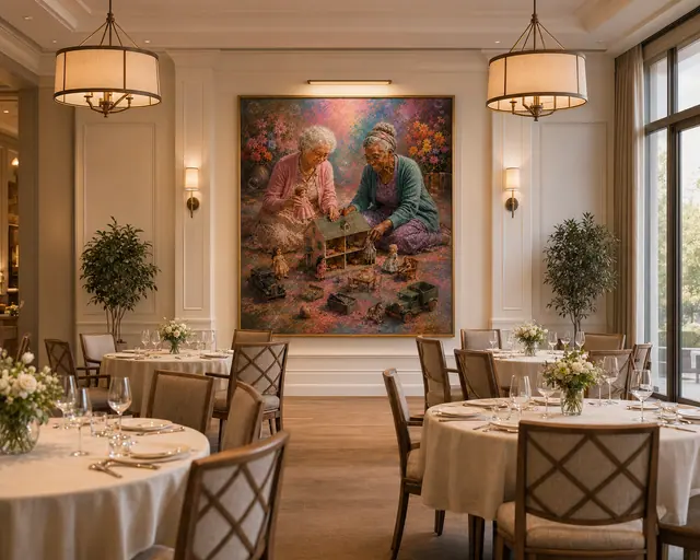 Community Life Dining Room, senior living artwork application