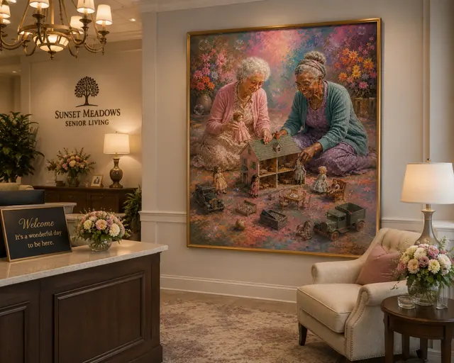 Shared Stories Reception, senior living artwork application