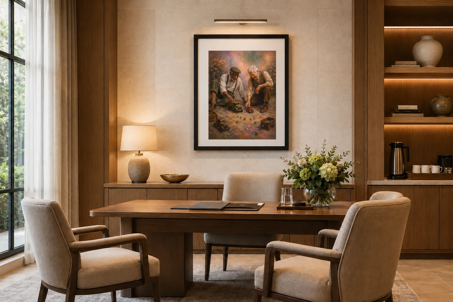 Senior living sales consultation room artwork